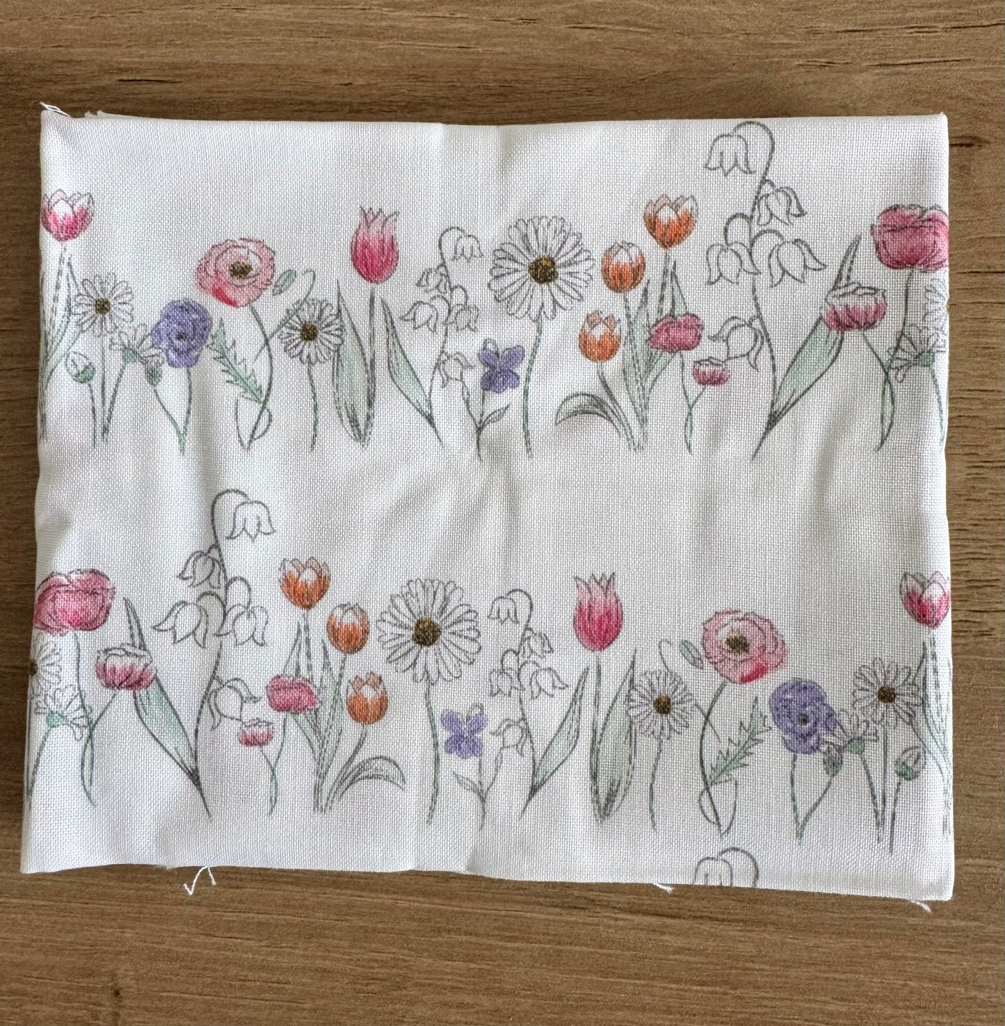 Bloom border cotton fabric,  part of Wild flowers fabric collection by Holly Dennett