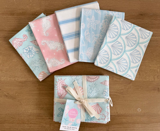 Blue Fat Quarter bundle-  Sand , Sea and Sewing