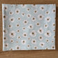 Daisy dream on mint cotton fabric as part of Wild Flowers fabric collection by Holly Dennett