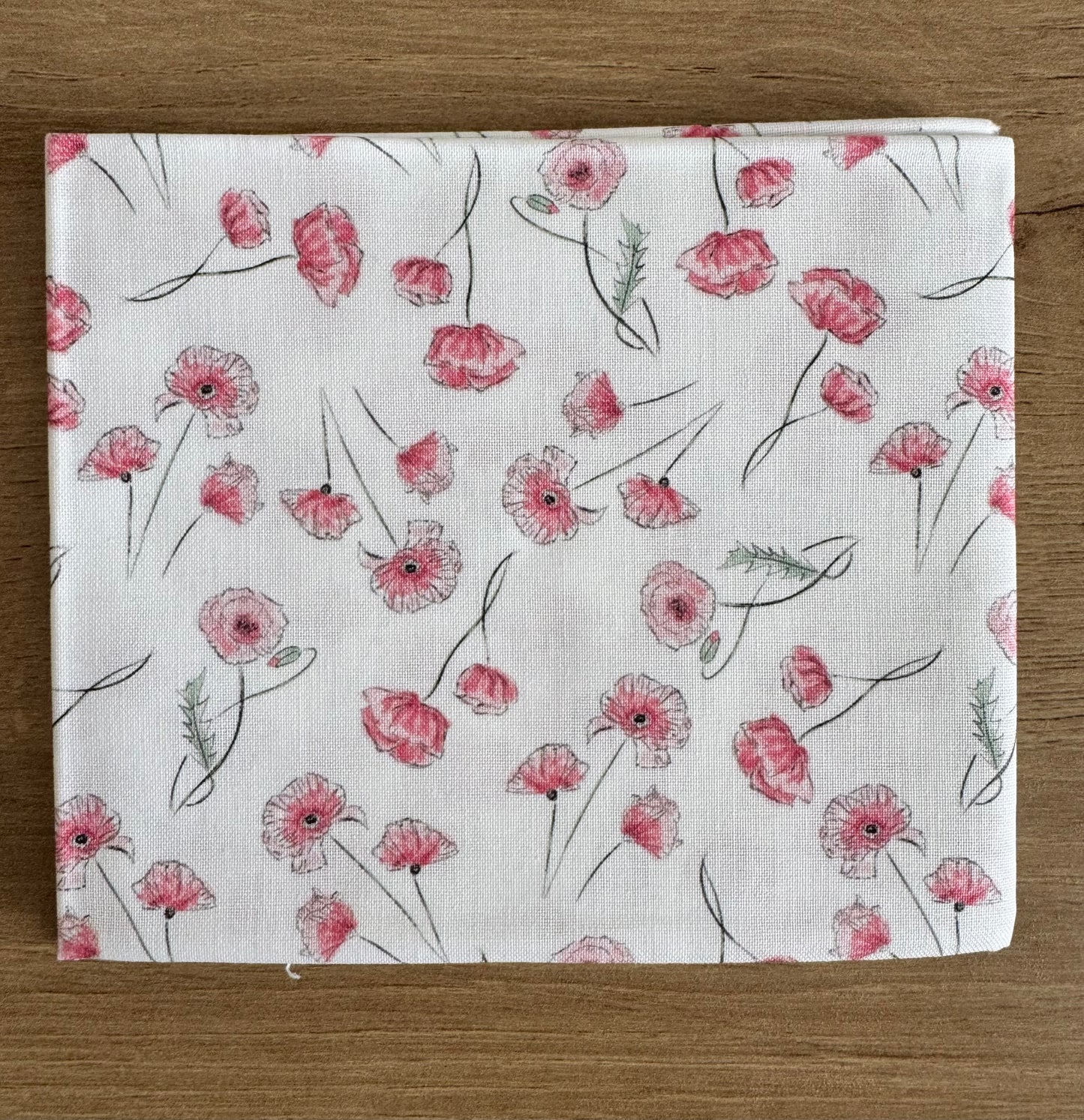 Poppy parade print , part of Wild flowers fabric collection by Holly Dennett