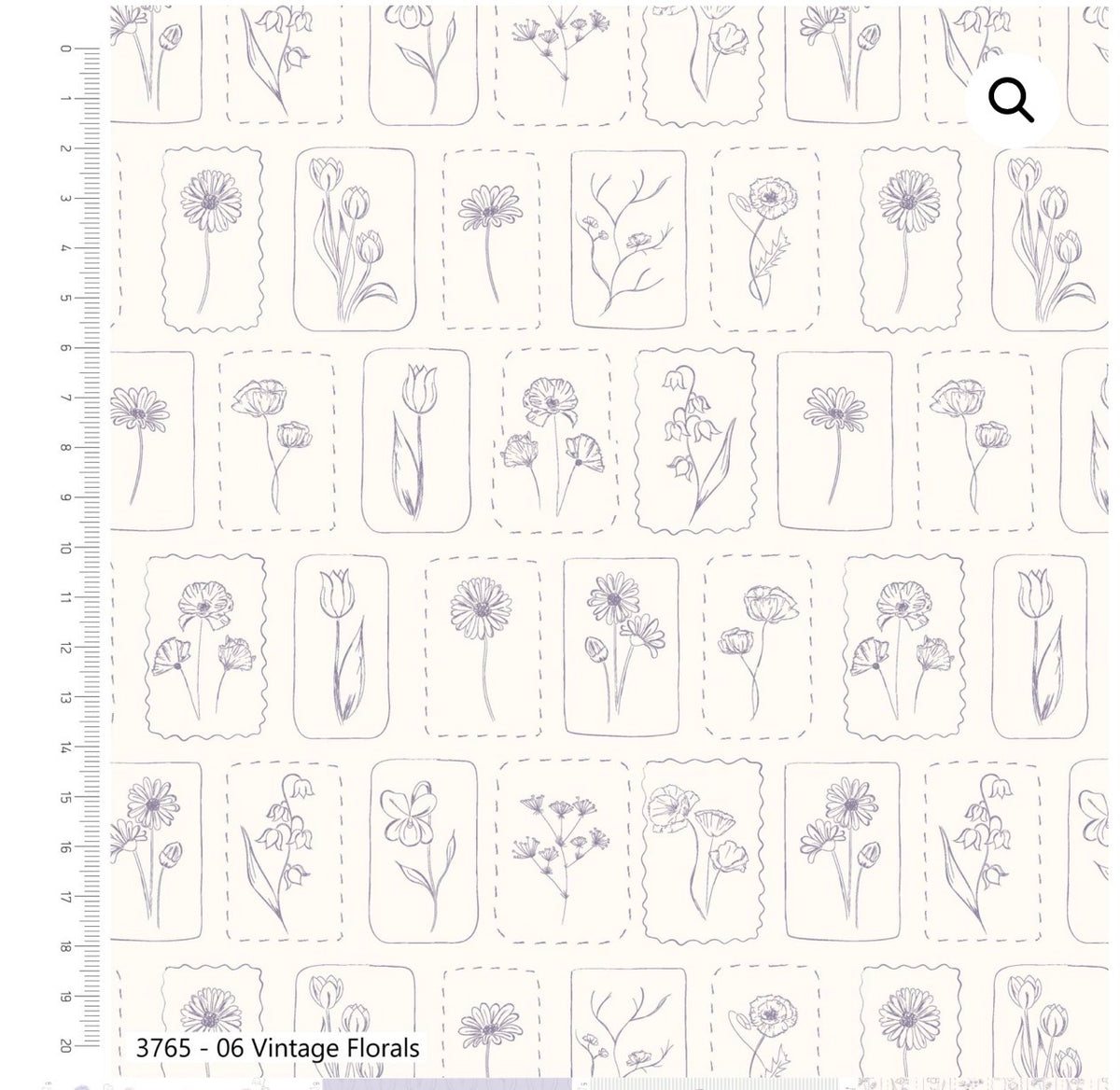Vintage floral fabric,  part of the Wild Flowers  fabric collection by Holly Dennett