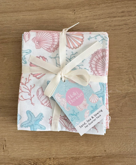Pink Fat Quarter bundle-  Sand , Sea and Sewing