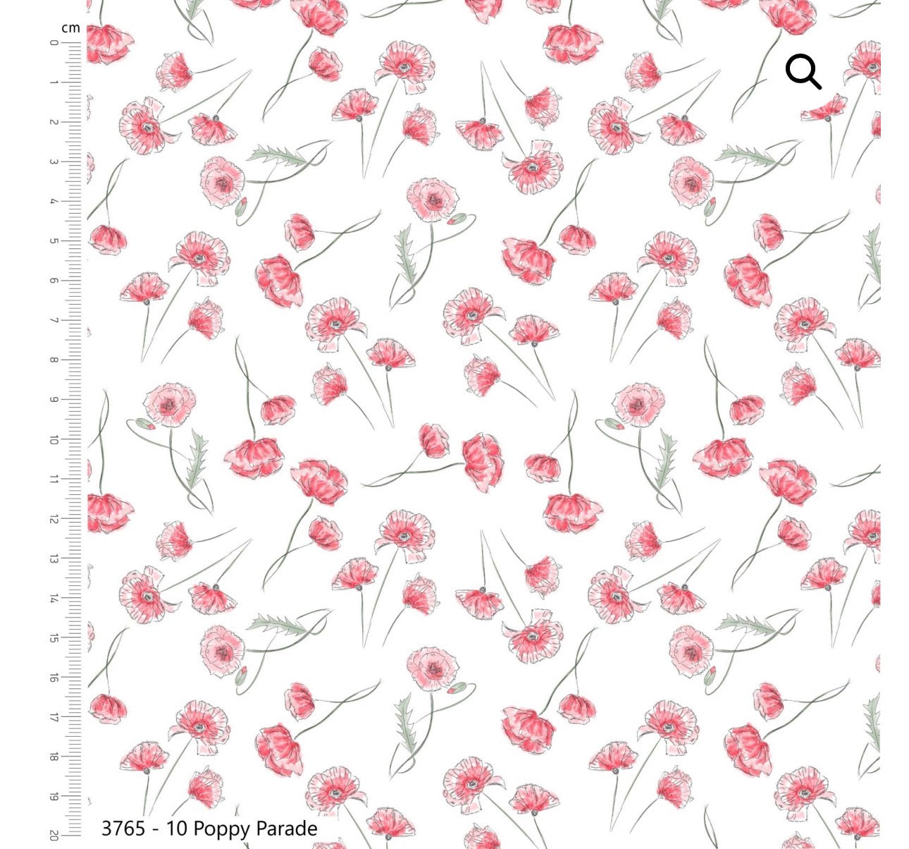 Poppy parade print , part of Wild flowers fabric collection by Holly Dennett