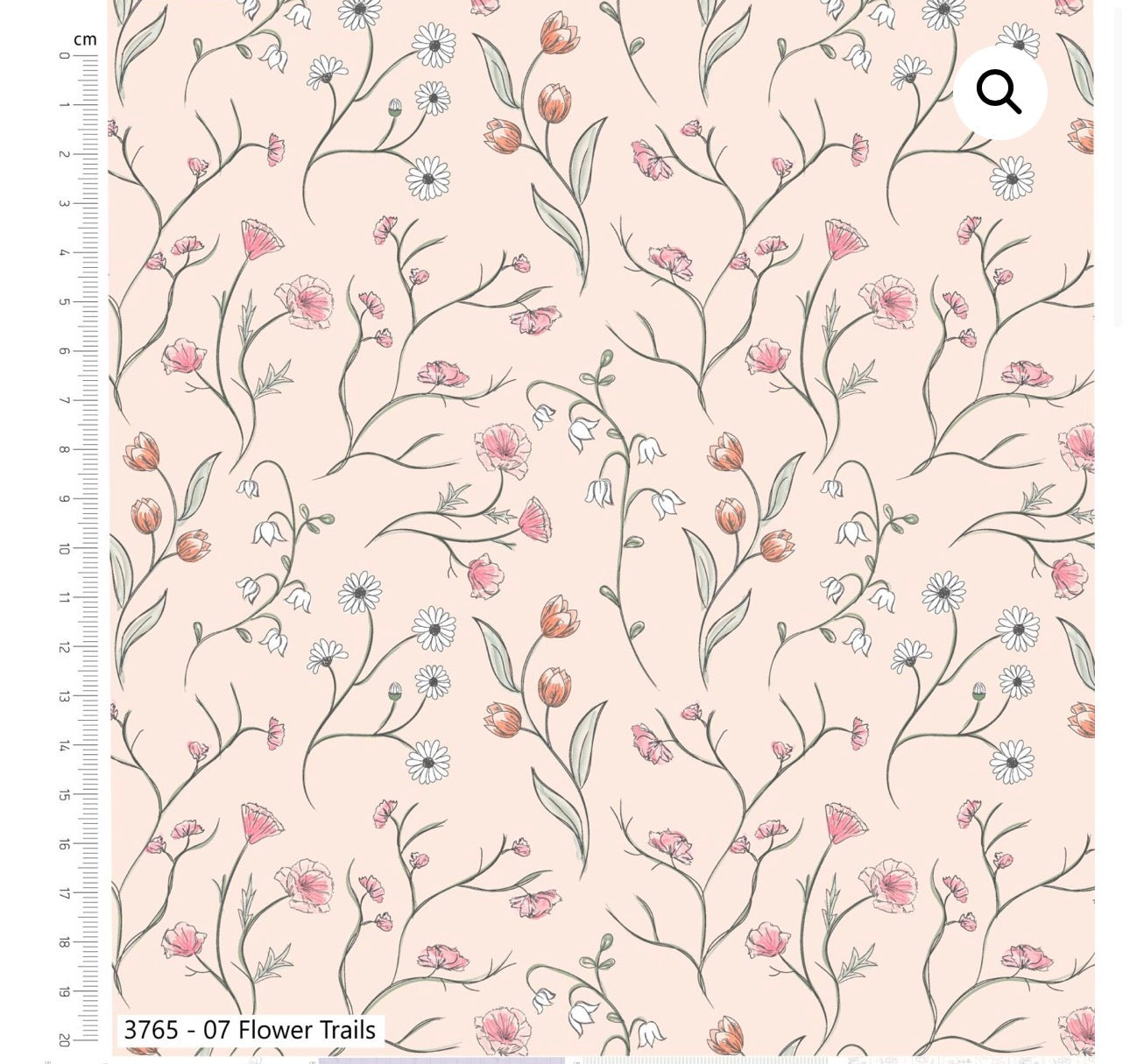 Flower trails fabric, part of the Wild Flower  fabric collection by Holly Dennett