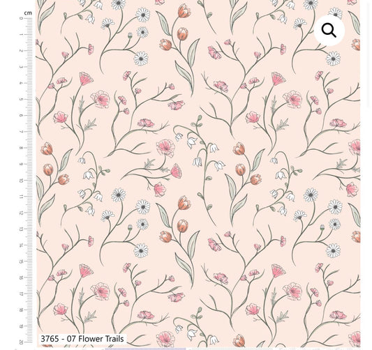 Flower trails fabric, part of the Wild Flower  fabric collection by Holly Dennett