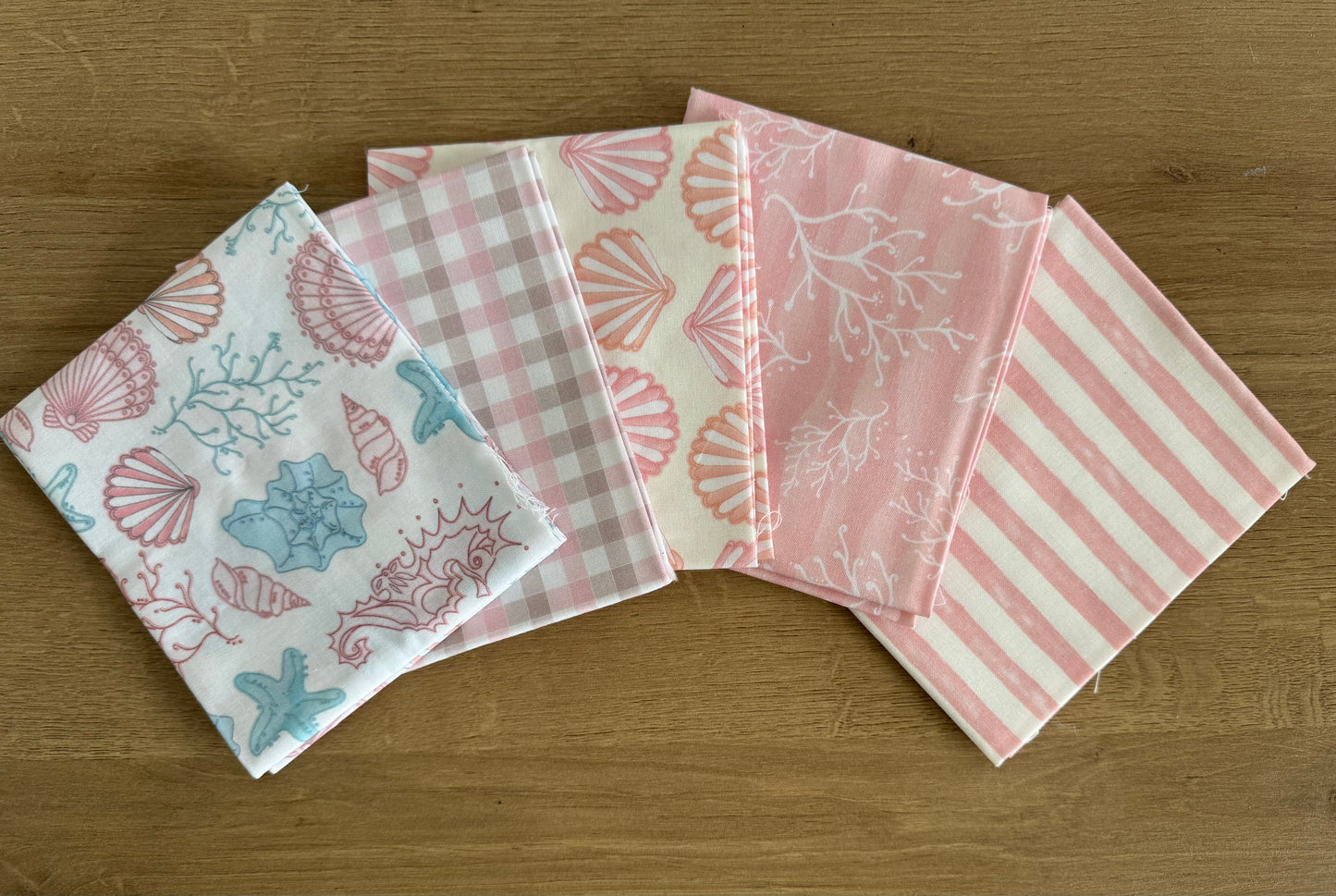 Pink Fat Quarter bundle-  Sand , Sea and Sewing