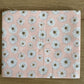 Daisy dream on peach cotton fabric